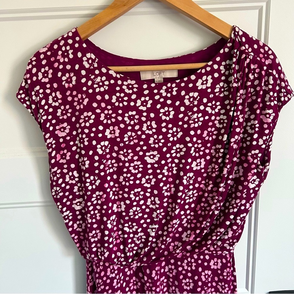 Loft Floral Purple Dress - Picture 3 of 5